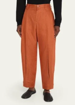 IM MENMen's Linen Pleated Tapered-Leg Trousers