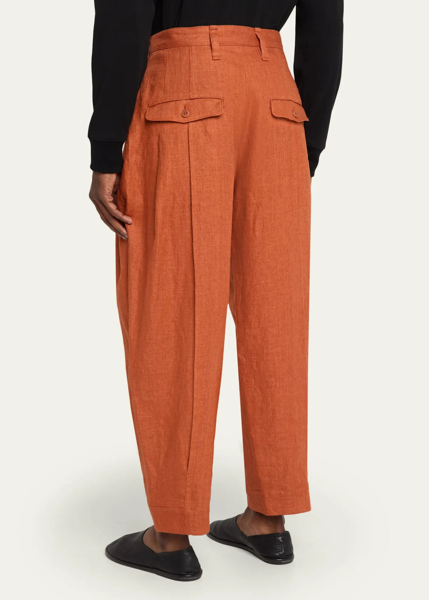 IM MENMen's Linen Pleated Tapered-Leg Trousers