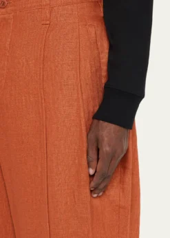 IM MENMen's Linen Pleated Tapered-Leg Trousers