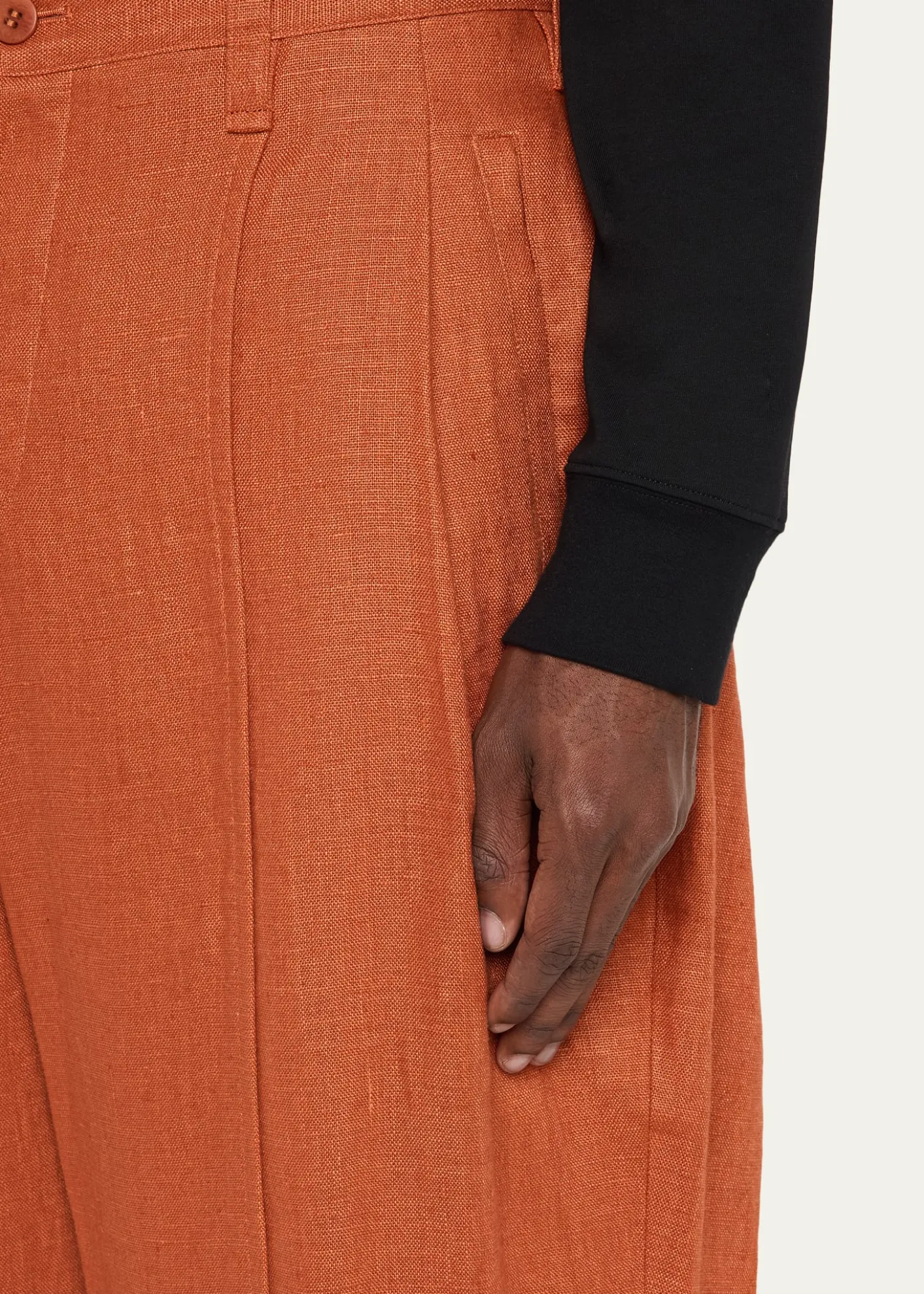 IM MENMen's Linen Pleated Tapered-Leg Trousers