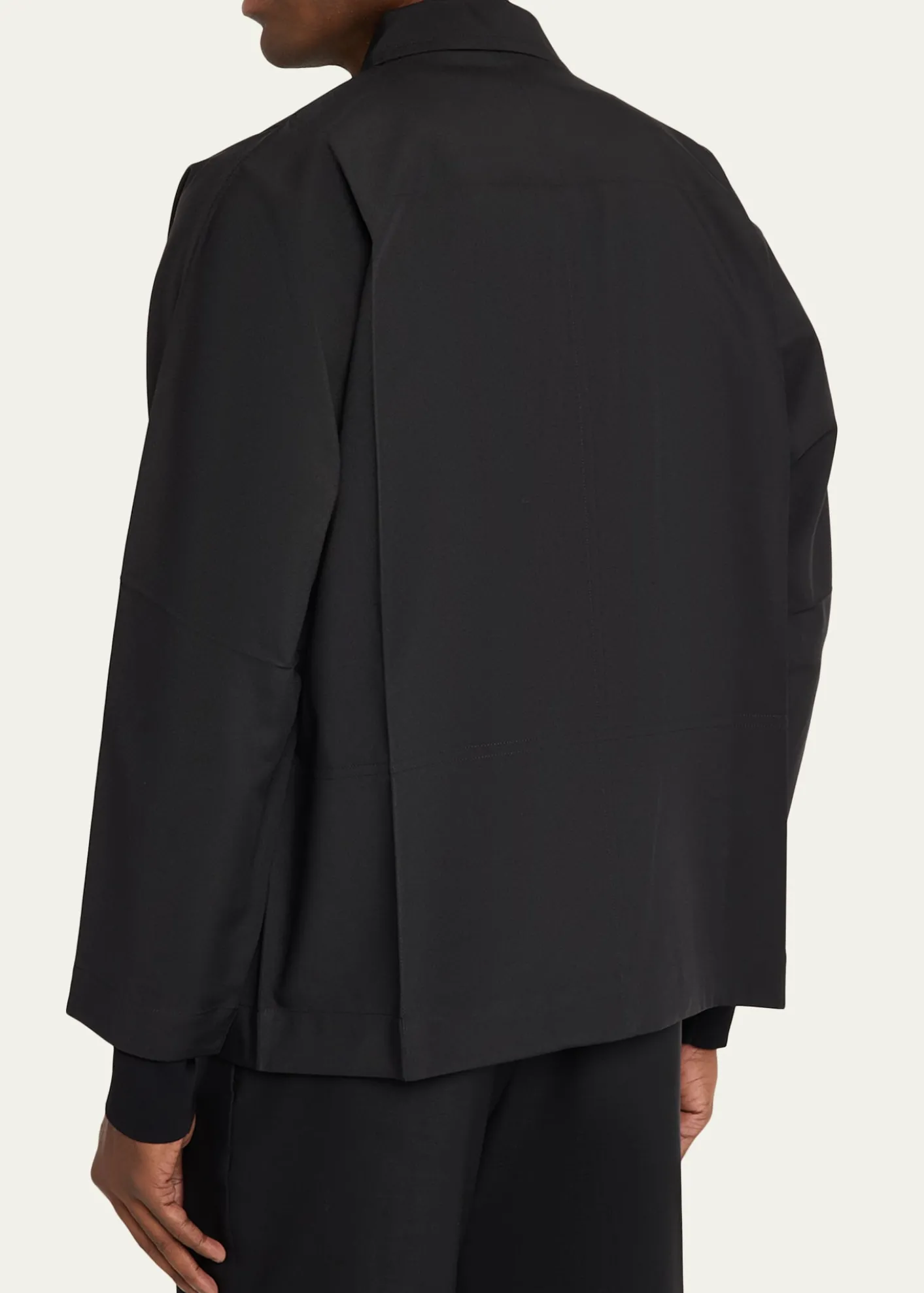 IM MENMen's Black Flat Loose Fit Jacket