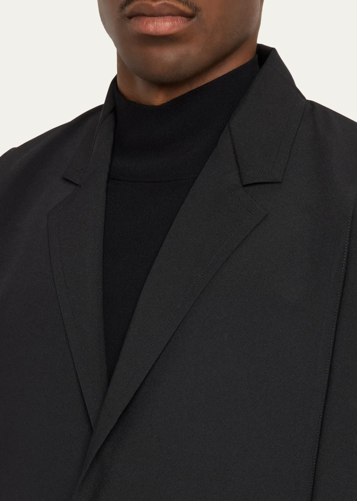 IM MENMen's Black Flat Loose Fit Jacket