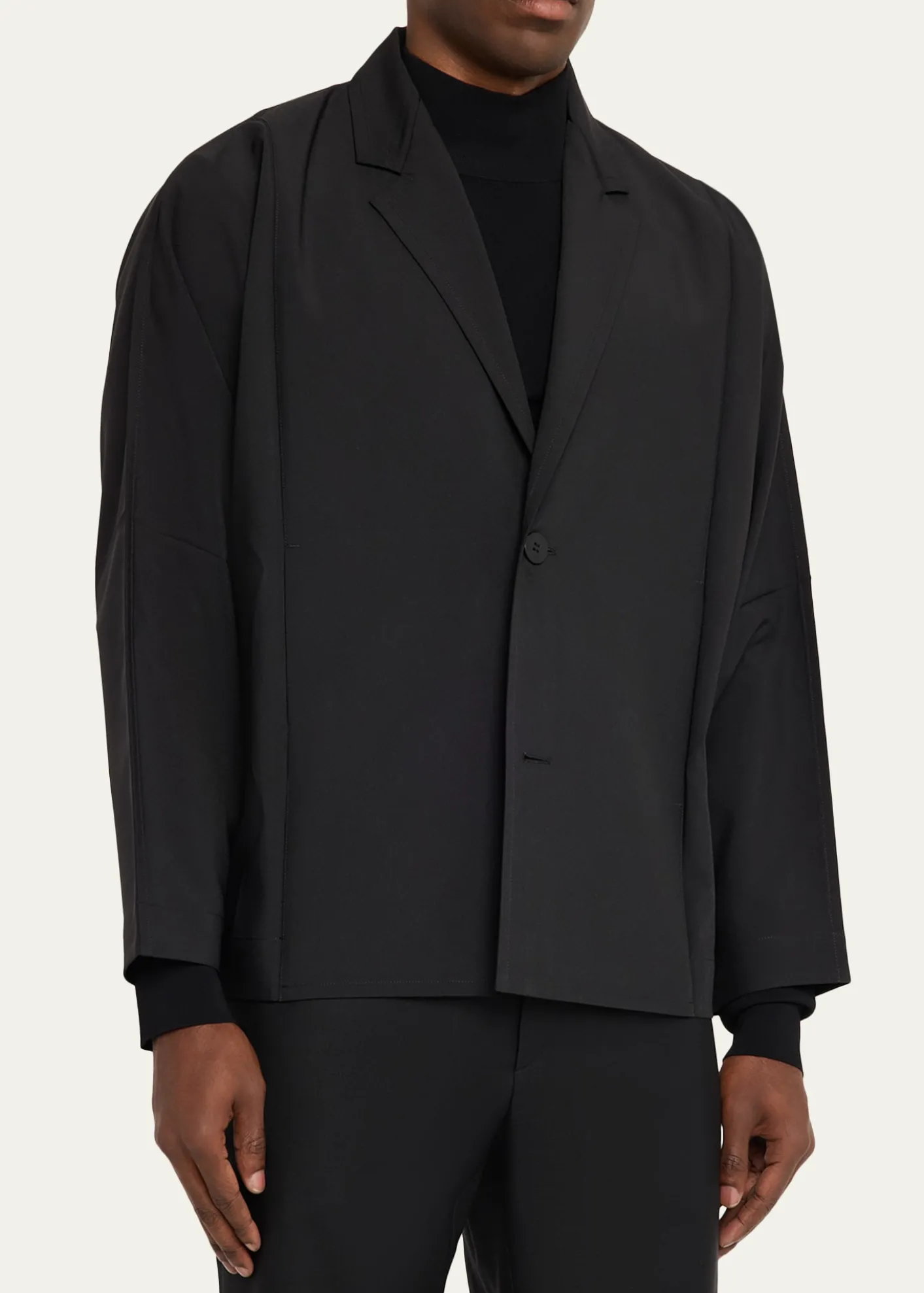IM MENMen's Black Flat Loose Fit Jacket