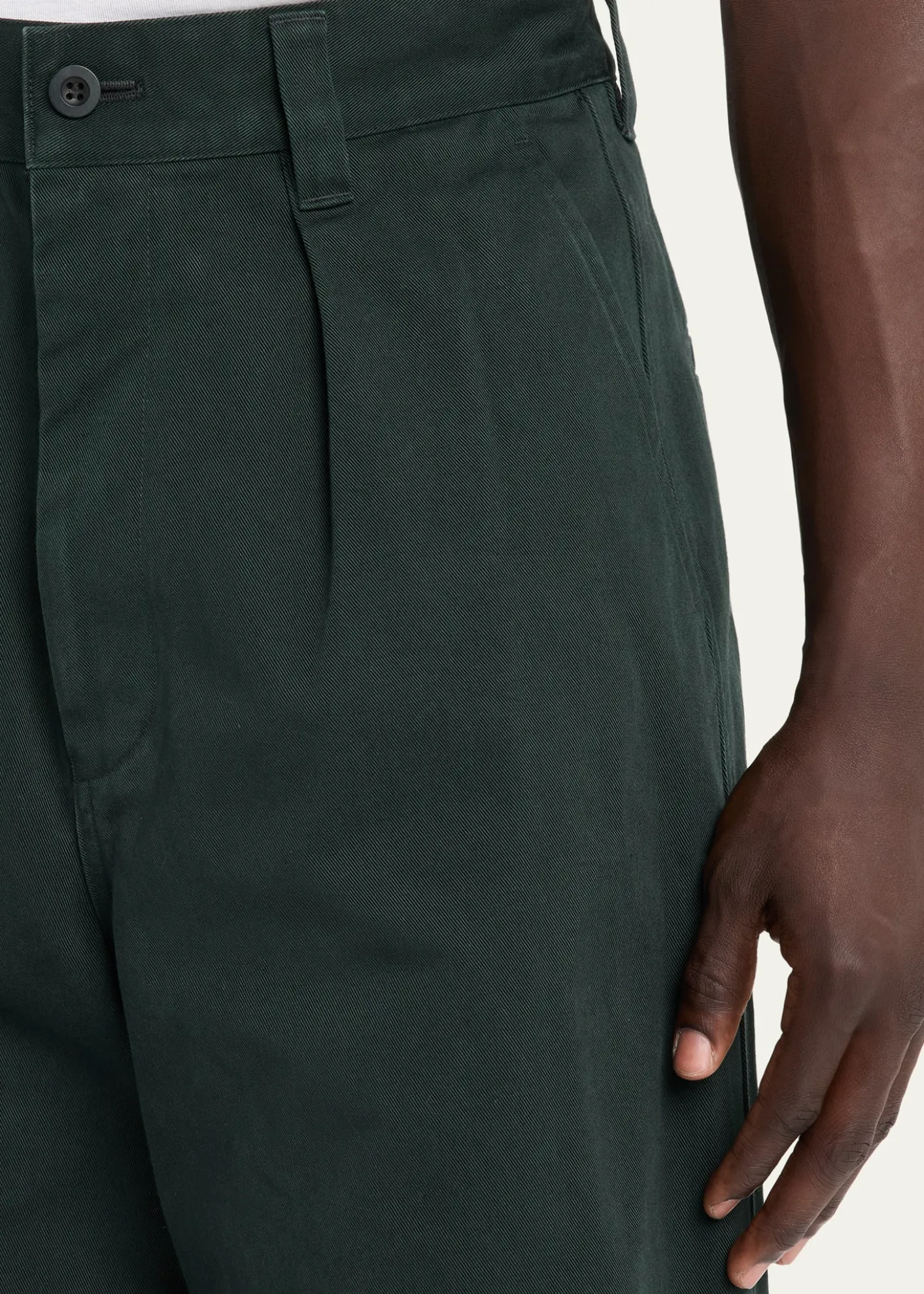 IM MENMen's Cotton Double-Pleated Wide Leg Trousers