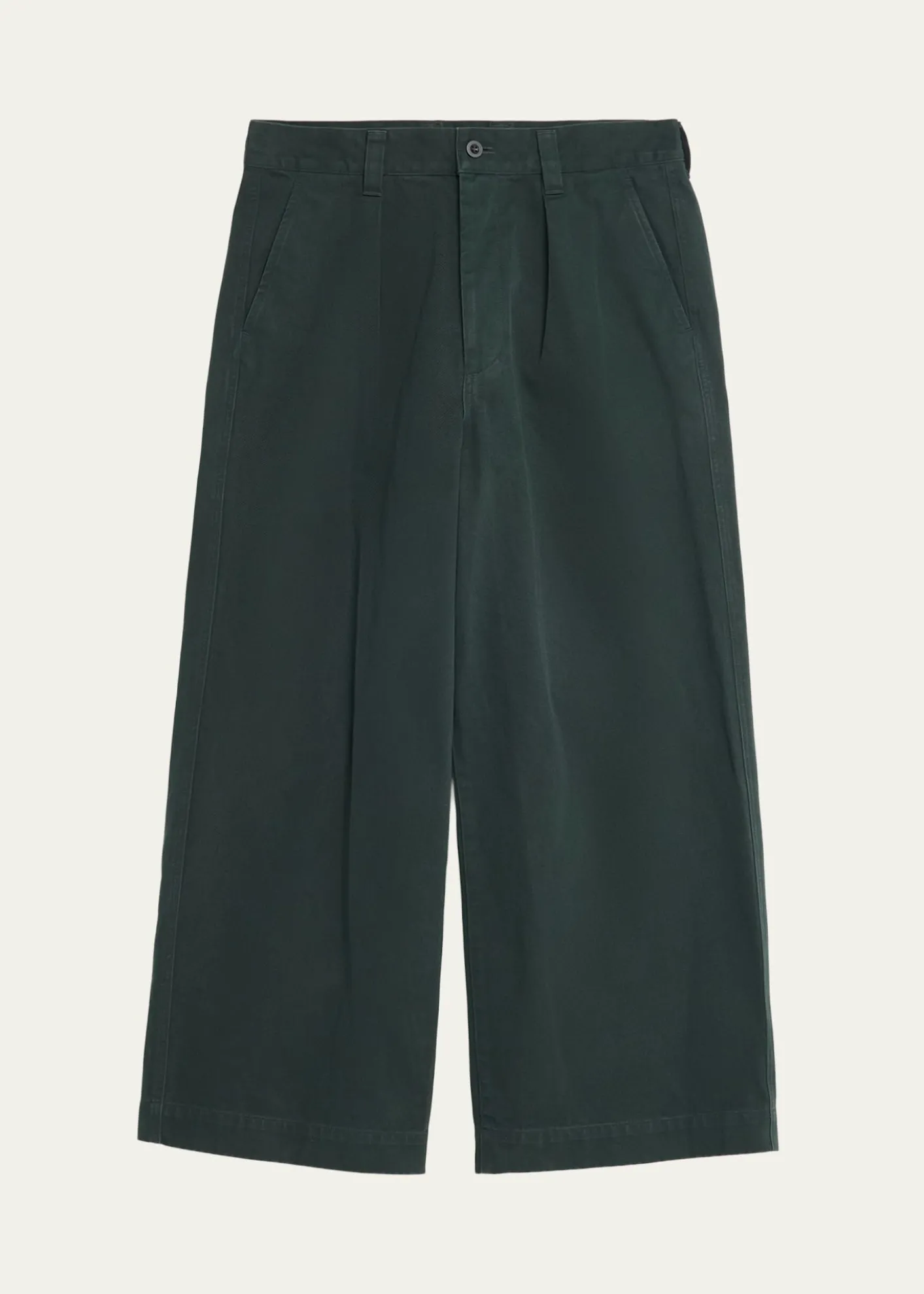IM MENMen's Cotton Double-Pleated Wide Leg Trousers