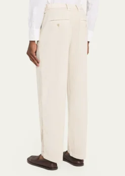 IM MENMen's Cotton Pigment Pleated Straight-Leg Trousers
