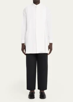 IM MENMen's Flat Front Elastic-Waistband Trousers
