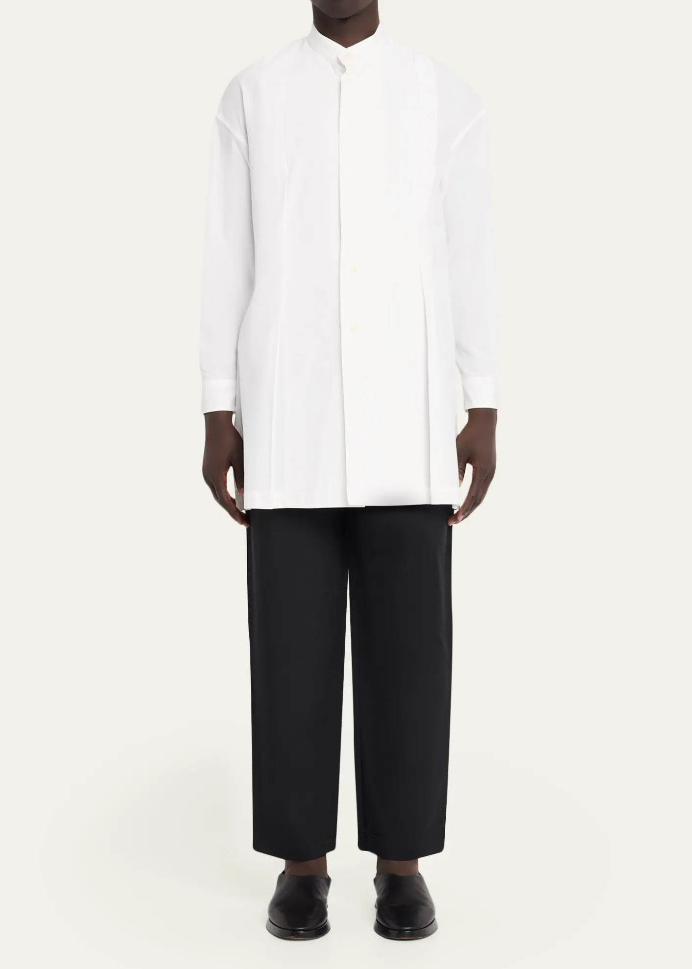 IM MENMen's Flat Front Elastic-Waistband Trousers