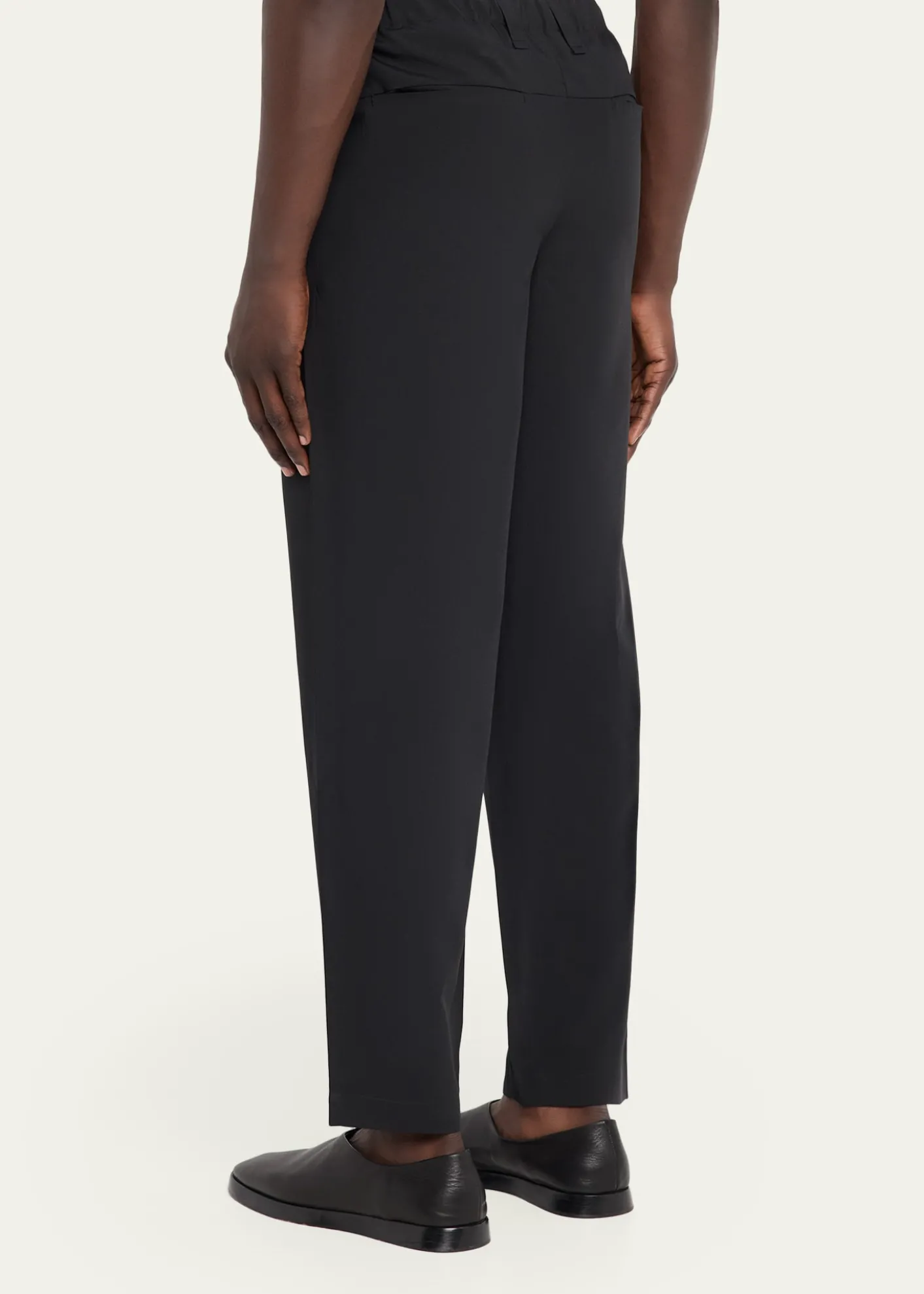 IM MENMen's Flat Front Elastic-Waistband Trousers