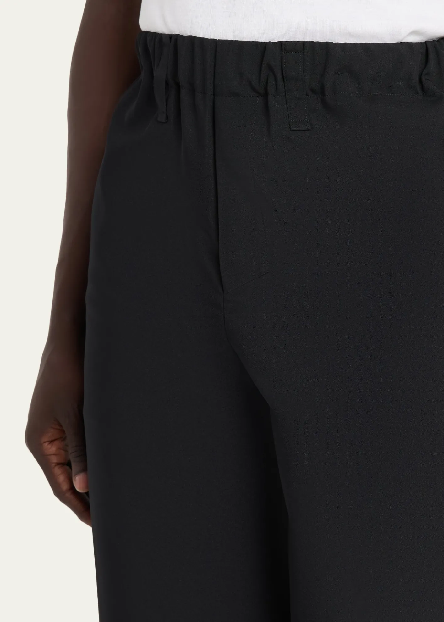 IM MENMen's Flat Front Elastic-Waistband Trousers