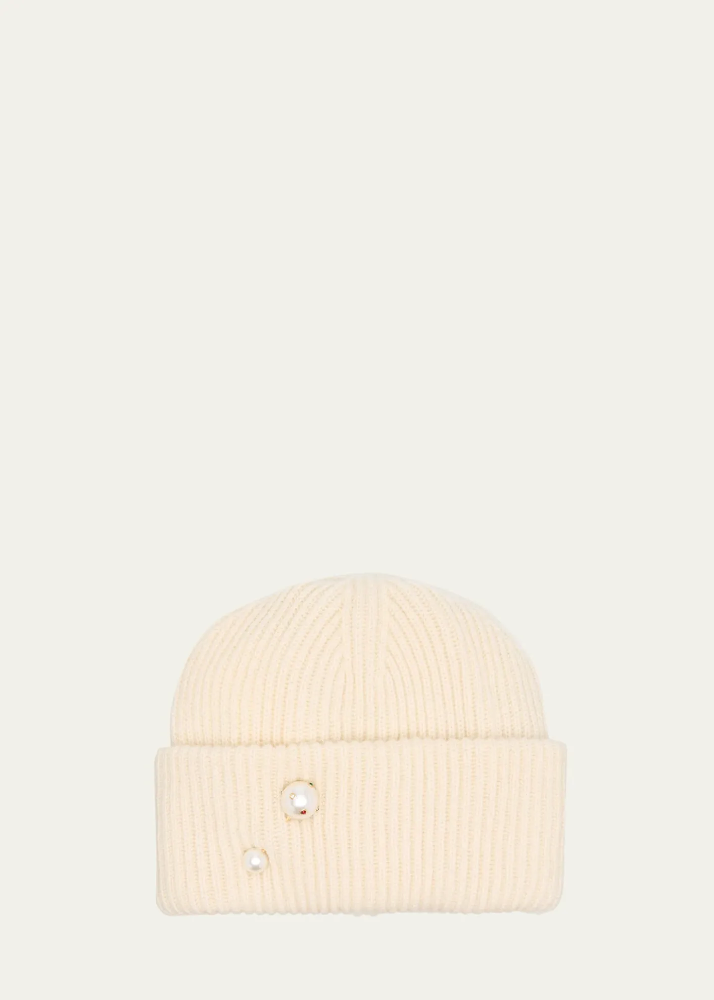 InverniRibbed Pearly Cashmere Beanie