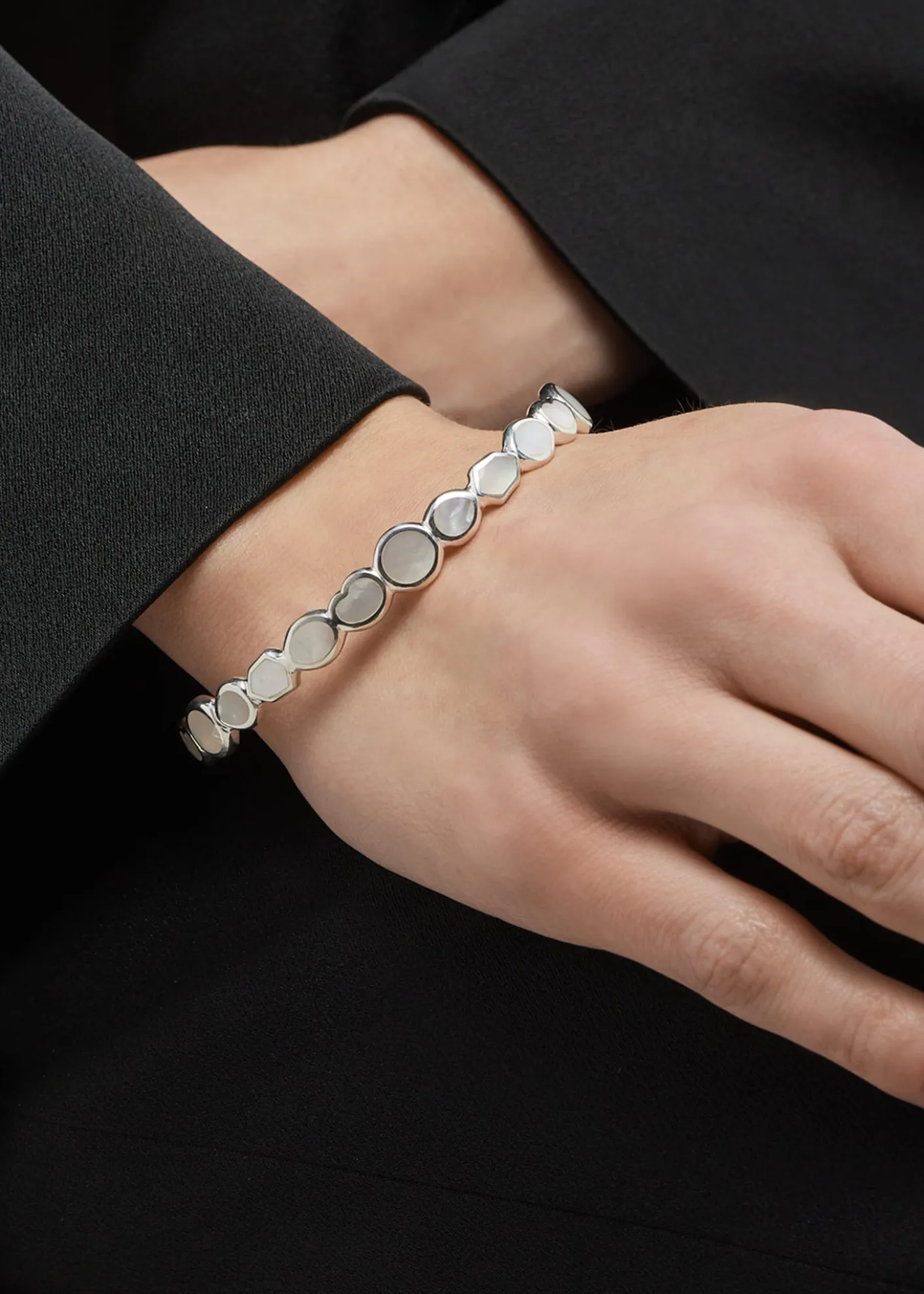 IppolitaAll-Over Stone Bangle in Sterling Silver