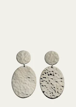 IppolitaCrinkle Hammered Oval Snowman Earrings in Sterling Silver