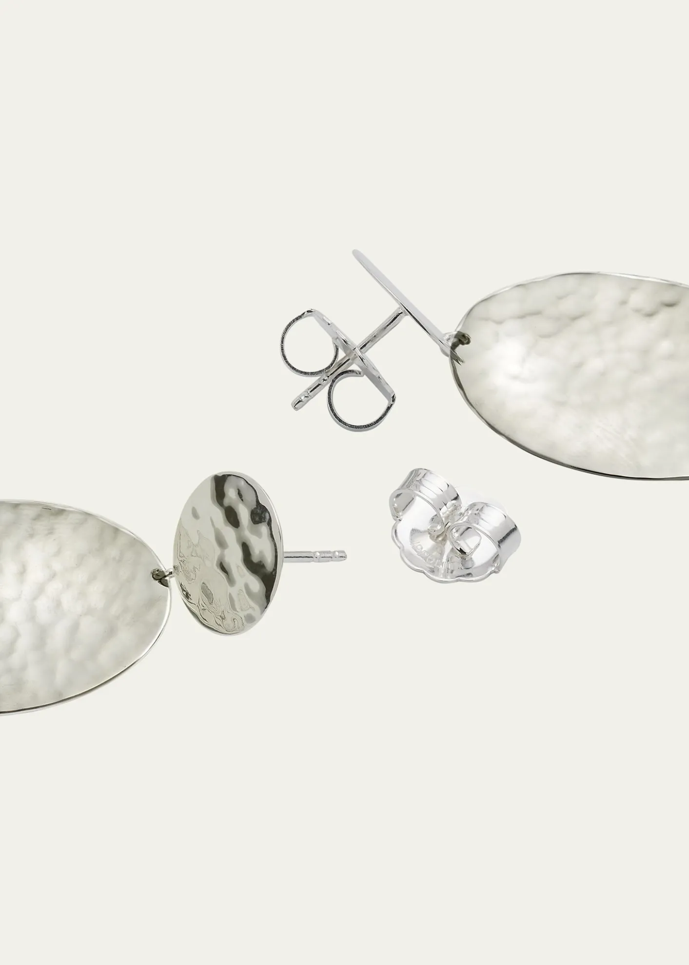 IppolitaCrinkle Hammered Oval Snowman Earrings in Sterling Silver