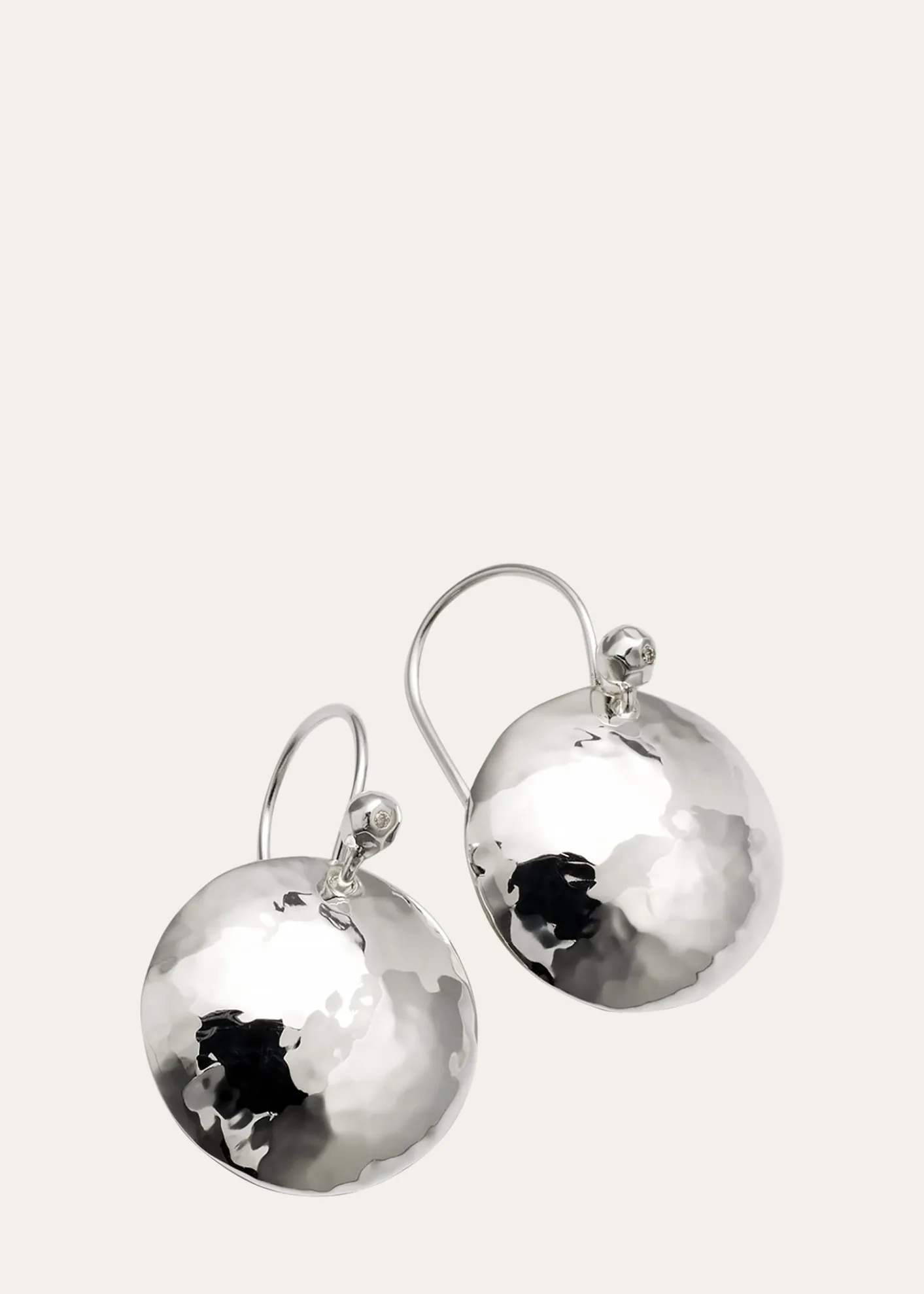 IppolitaDisc Earrings in Sterling SIlver with Diamonds