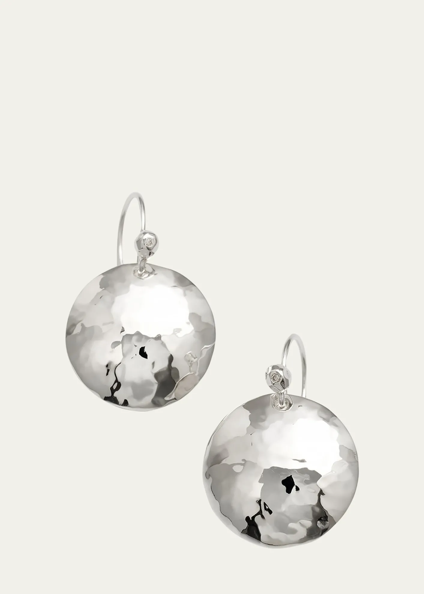IppolitaDisc Earrings in Sterling SIlver with Diamonds