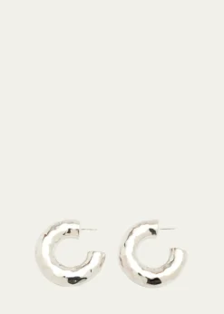 IppolitaHammered Medium Hoop Earrings in Sterling Silver