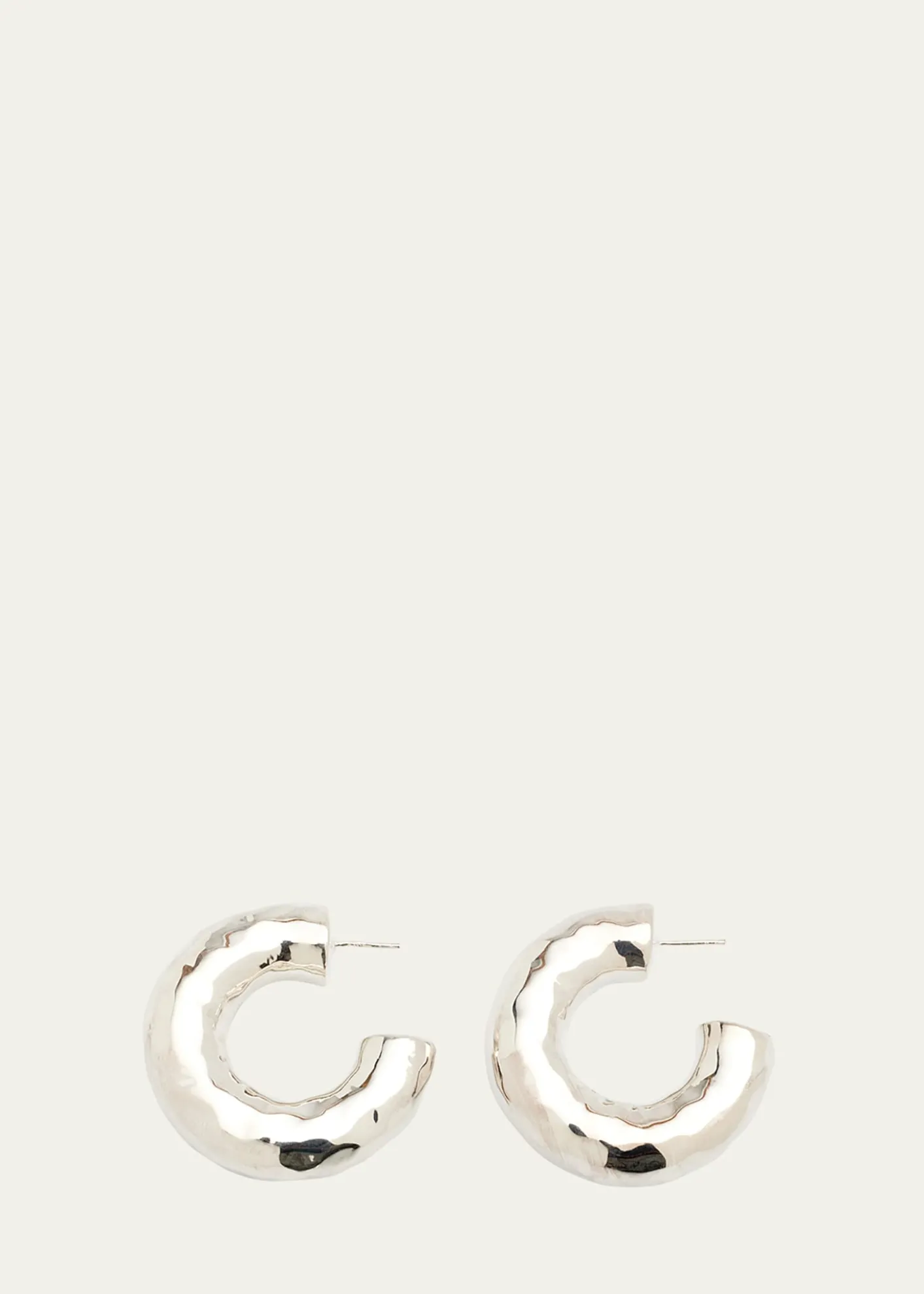 IppolitaHammered Medium Hoop Earrings in Sterling Silver