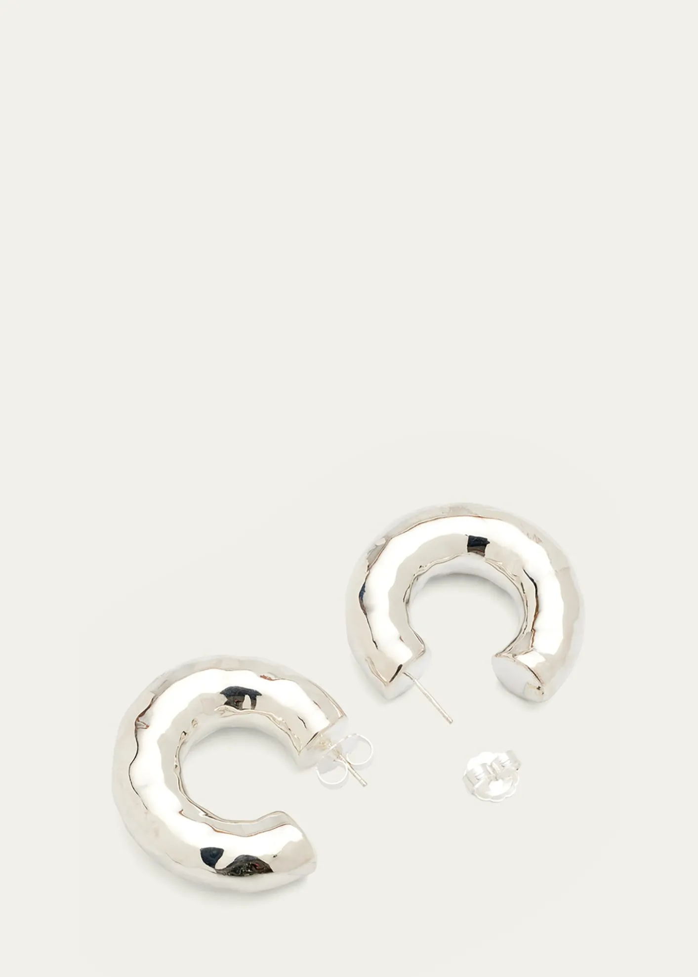IppolitaHammered Medium Hoop Earrings in Sterling Silver