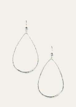 IppolitaHammered Teardrop Earrings in Sterling Silver with Diamonds