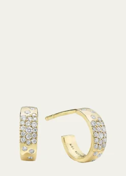 IppolitaHuggie Hoop Earrings in 18K Gold with Diamonds
