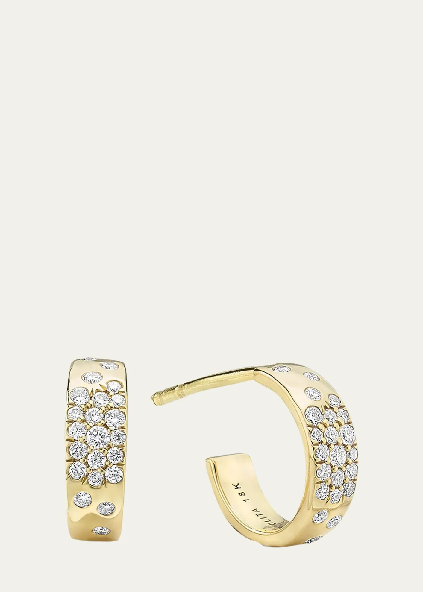 IppolitaHuggie Hoop Earrings in 18K Gold with Diamonds