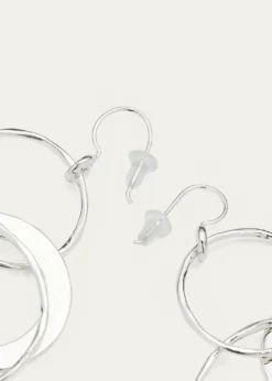 IppolitaJumbo Hammered Jet Set Earrings in Sterling Silver