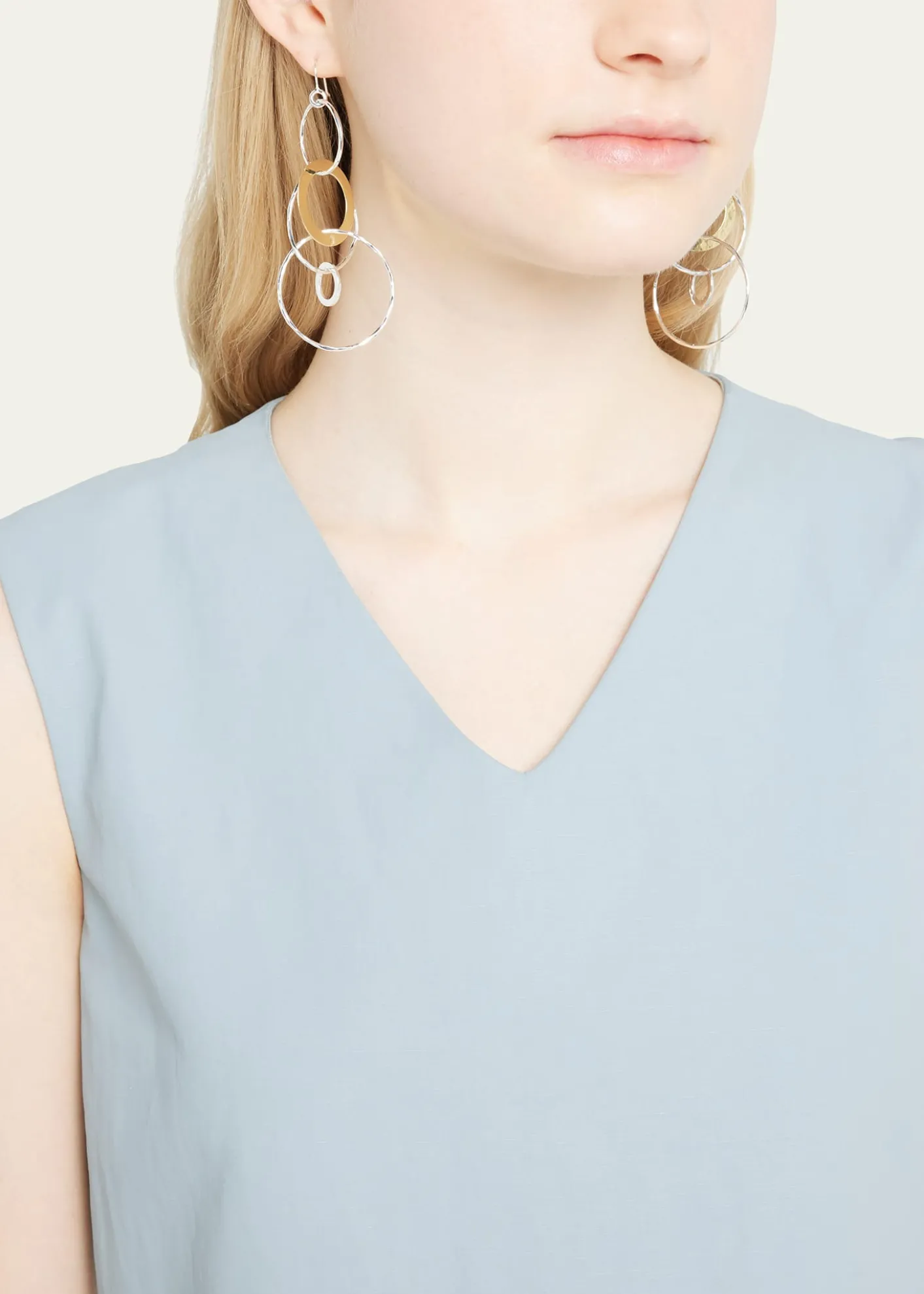 IppolitaJumbo Hammered Jet Set Earrings in Chimera
