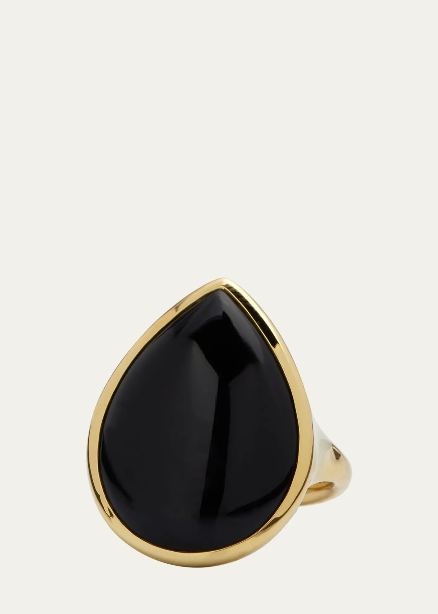 Ippolita18K Polished Rock Candy Medium Teardrop Ring in Onyx; Size 7