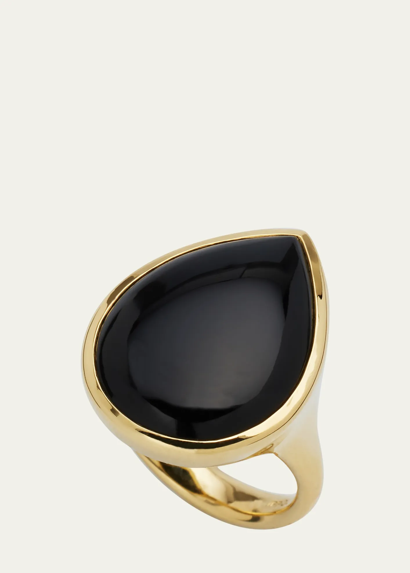 Ippolita18K Polished Rock Candy Medium Teardrop Ring in Onyx; Size 7