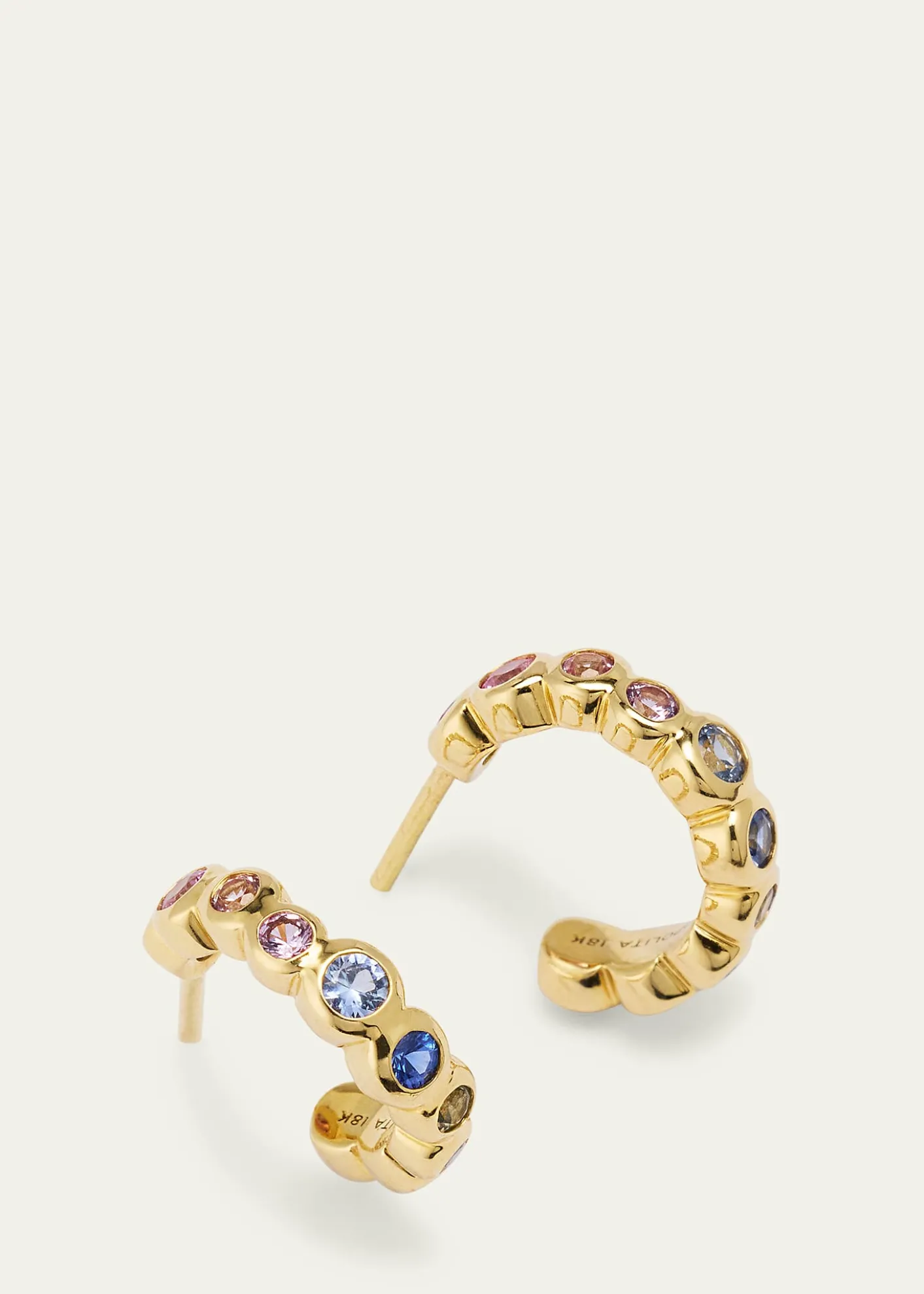 Ippolita18K Starlet Tiny Hoop Earrings with Rainbow Sapphires