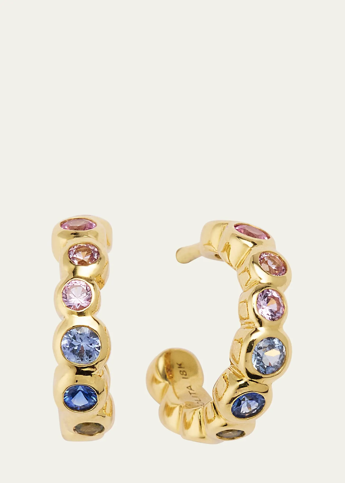 Ippolita18K Starlet Tiny Hoop Earrings with Rainbow Sapphires