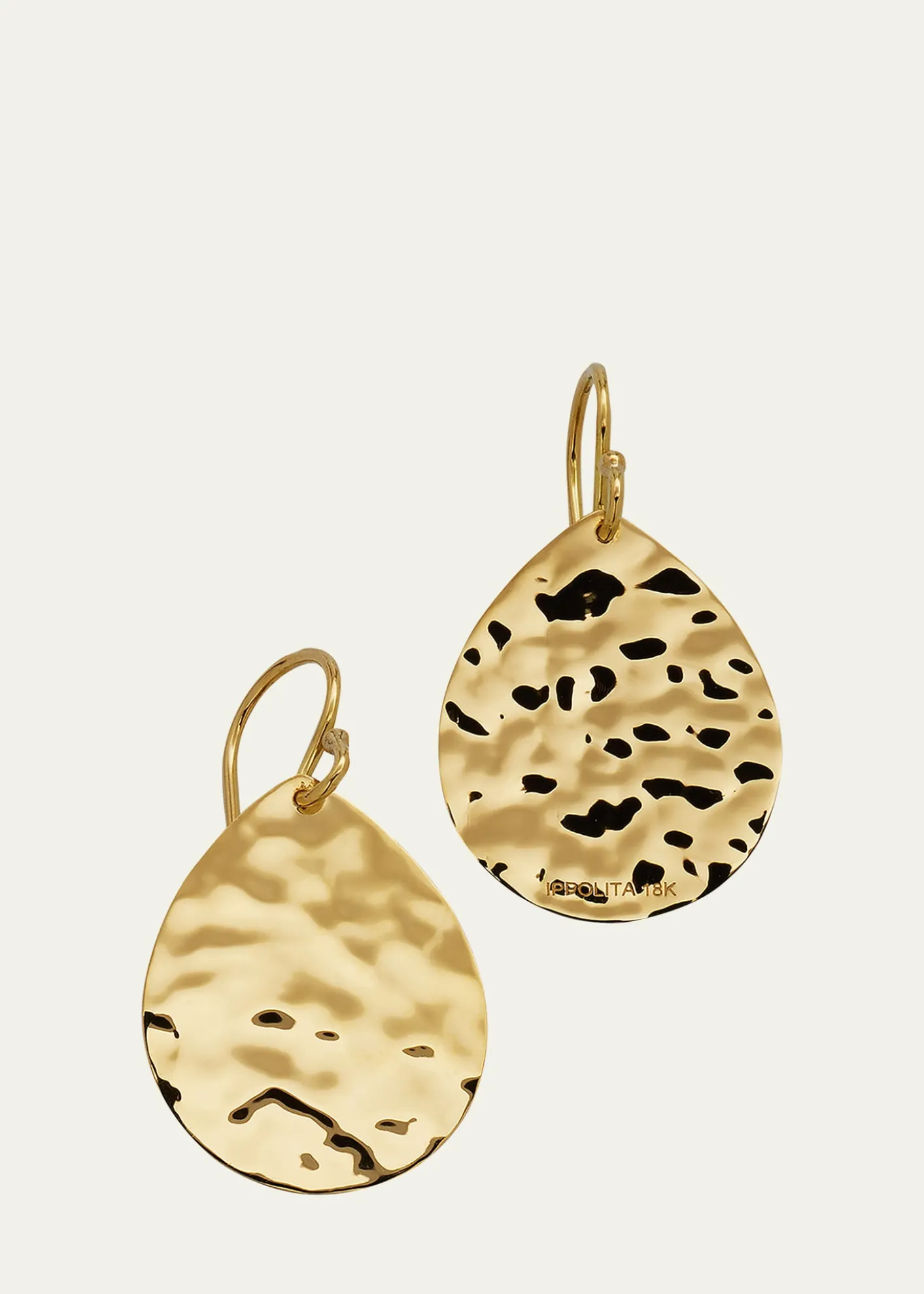 IppolitaLarge Crinkle Teardrop Earrings in 18K Gold