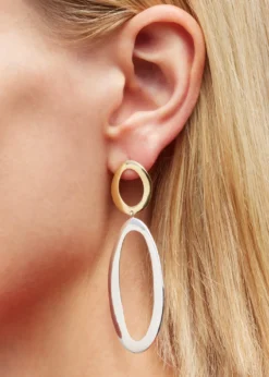 IppolitaLarge Smooth Snowman Double Drop Earrings in Chimera