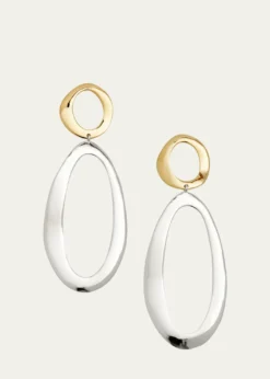 IppolitaLarge Smooth Snowman Double Drop Earrings in Chimera