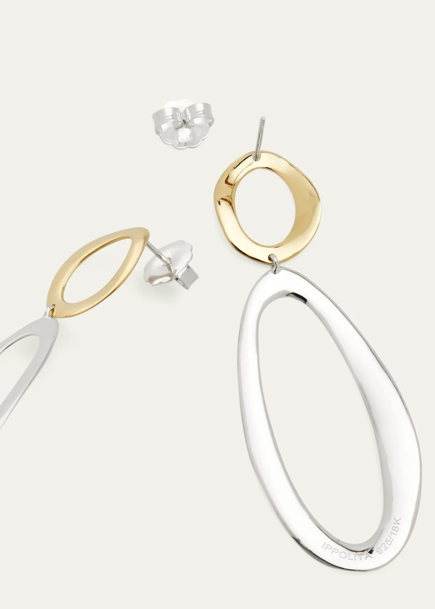 IppolitaLarge Smooth Snowman Double Drop Earrings in Chimera