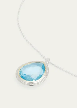 IppolitaLarge Teardrop Pendant Necklace in with Diamonds