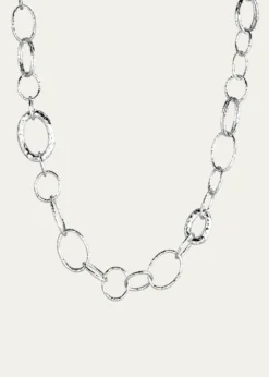 IppolitaLong Hammered Bastille Necklace in Sterling Silver