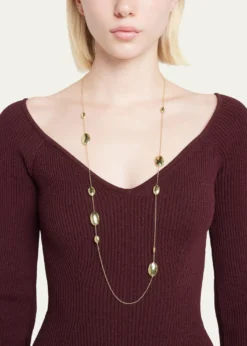 IppolitaLong Hammered Multi Station Layering Necklace in 18K Gold