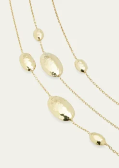 IppolitaLong Hammered Multi Station Layering Necklace in 18K Gold