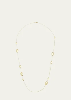 IppolitaLong Hammered Multi Station Layering Necklace in 18K Gold