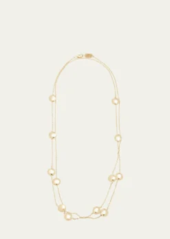 IppolitaLong Hammered Pinball Layering Necklace in 18K Gold