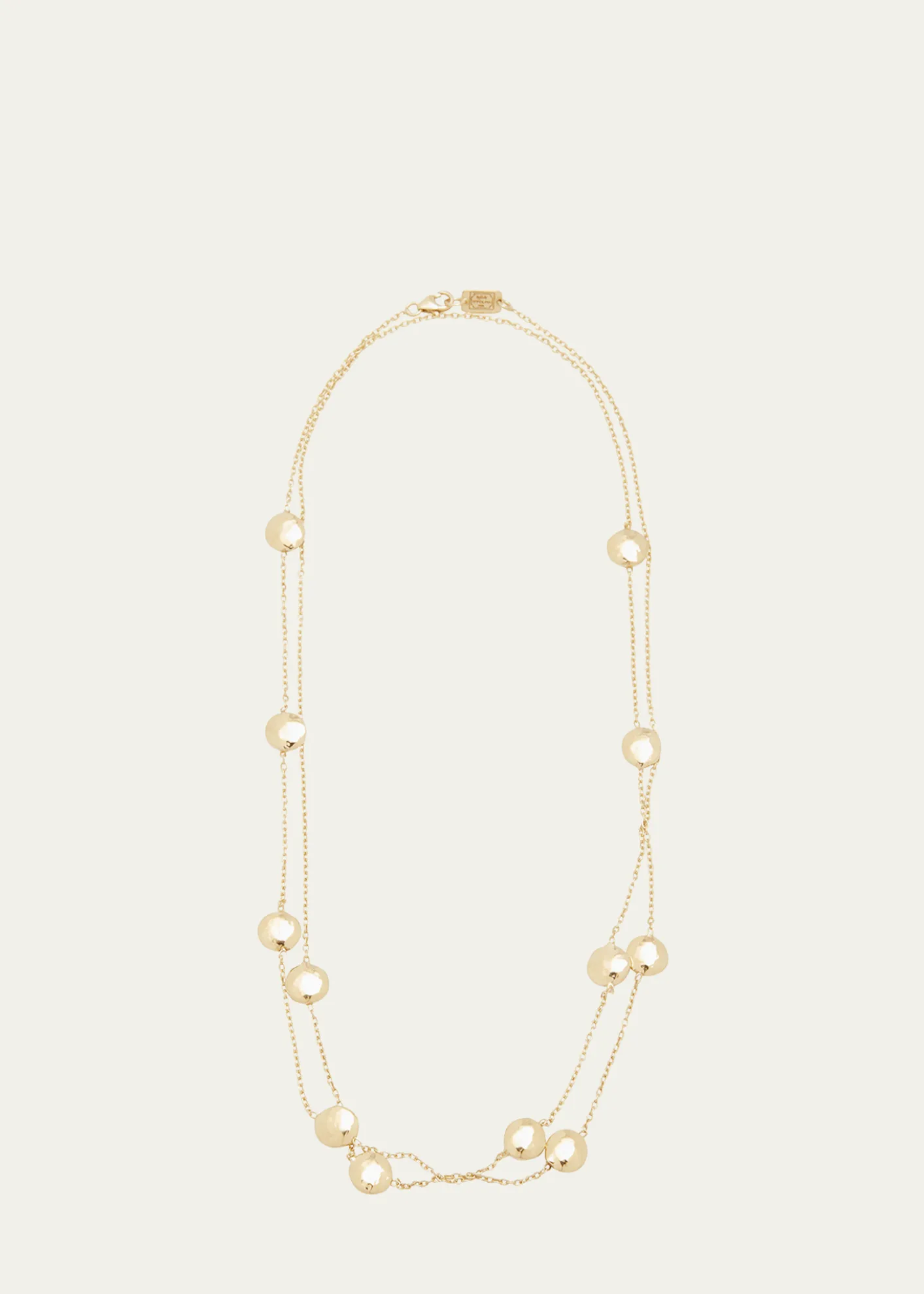 IppolitaLong Hammered Pinball Layering Necklace in 18K Gold