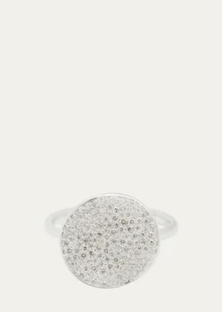 IppolitaMedium Flower Disc Ring in Sterling Silver with Diamonds