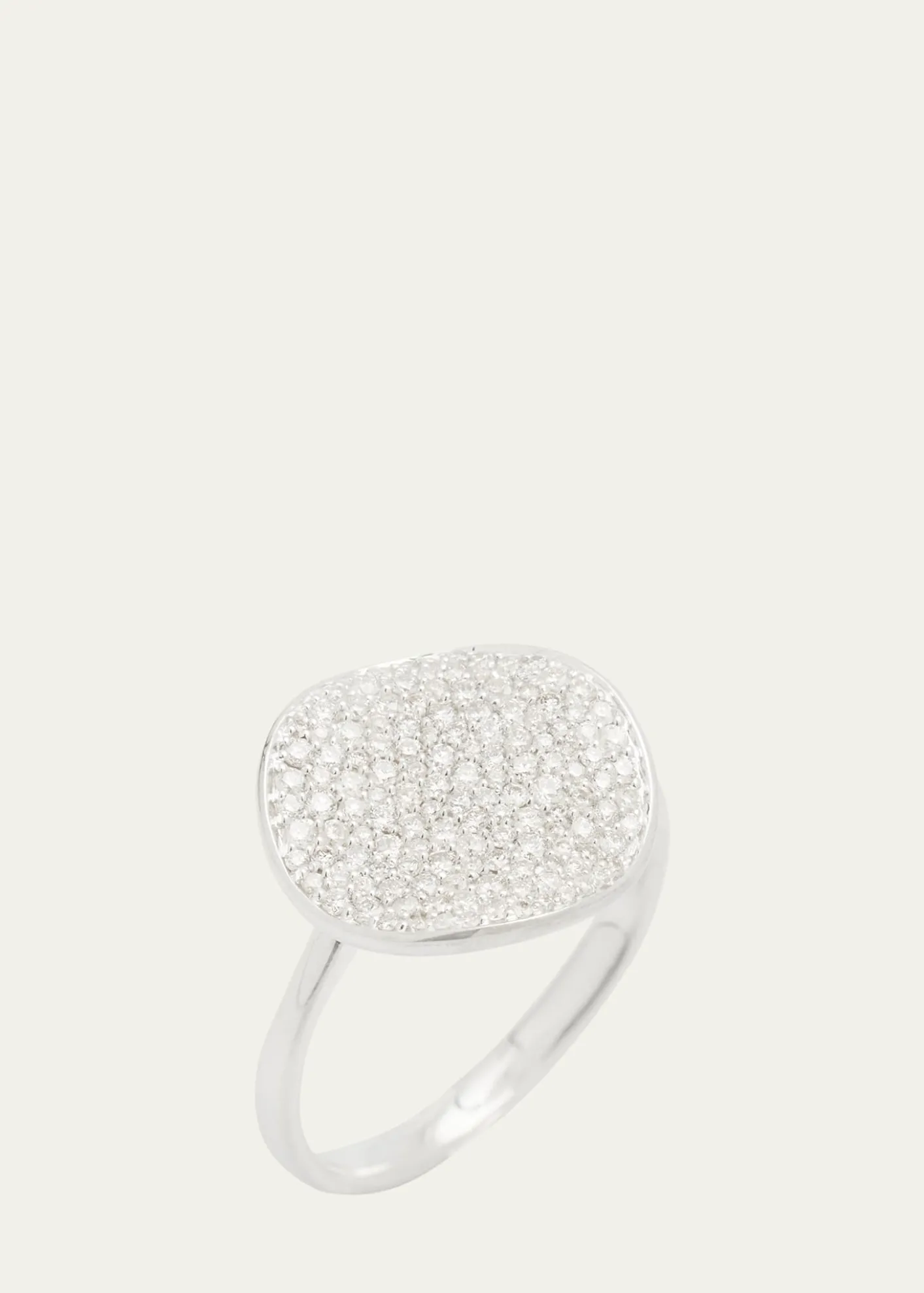 IppolitaMedium Flower Disc Ring in Sterling Silver with Diamonds