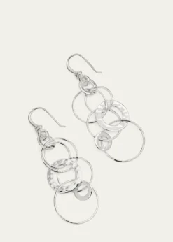 IppolitaMedium Hammered Jet Set Drop Earrings in Sterling Silver