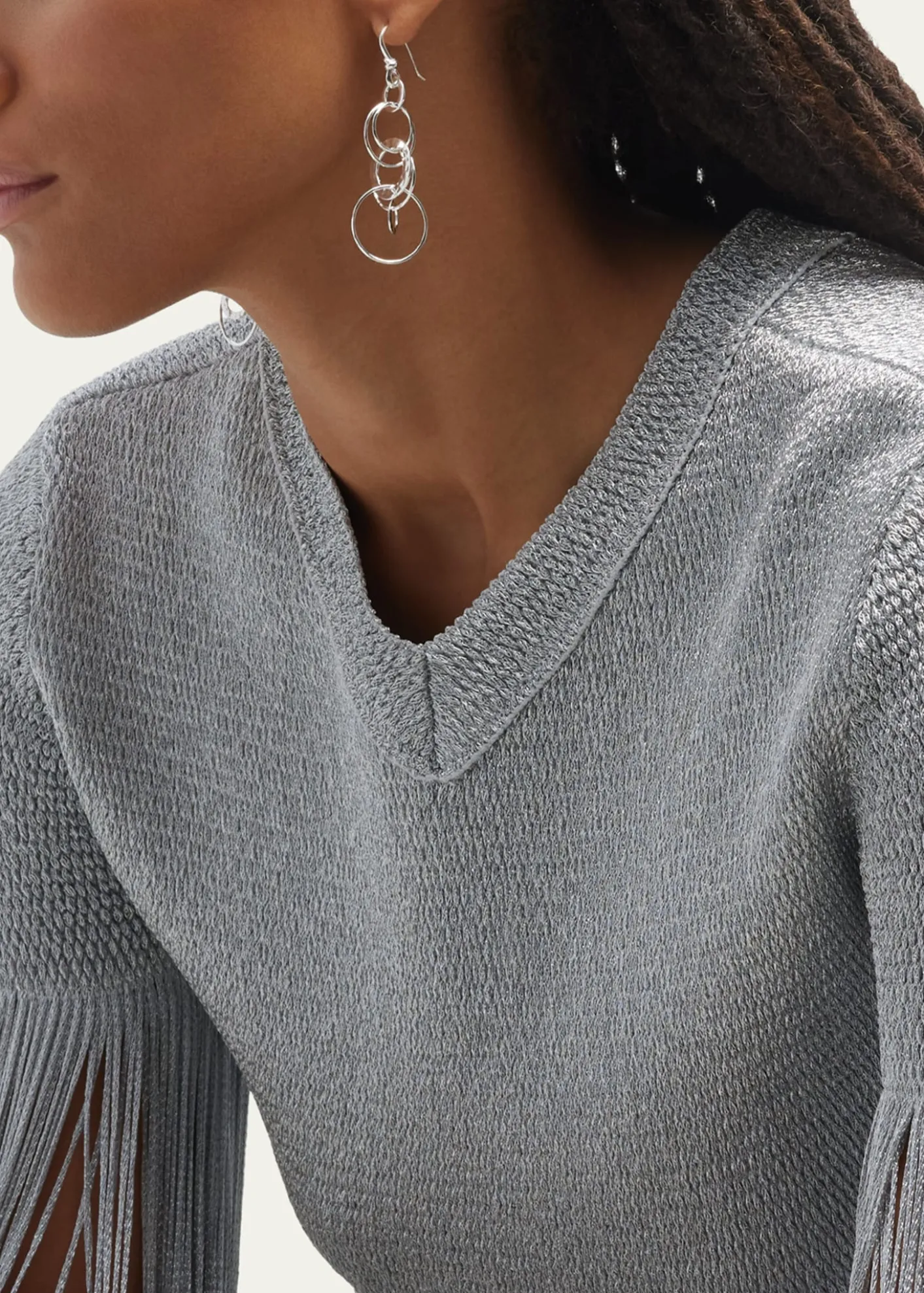 IppolitaMedium Hammered Jet Set Drop Earrings in Sterling Silver