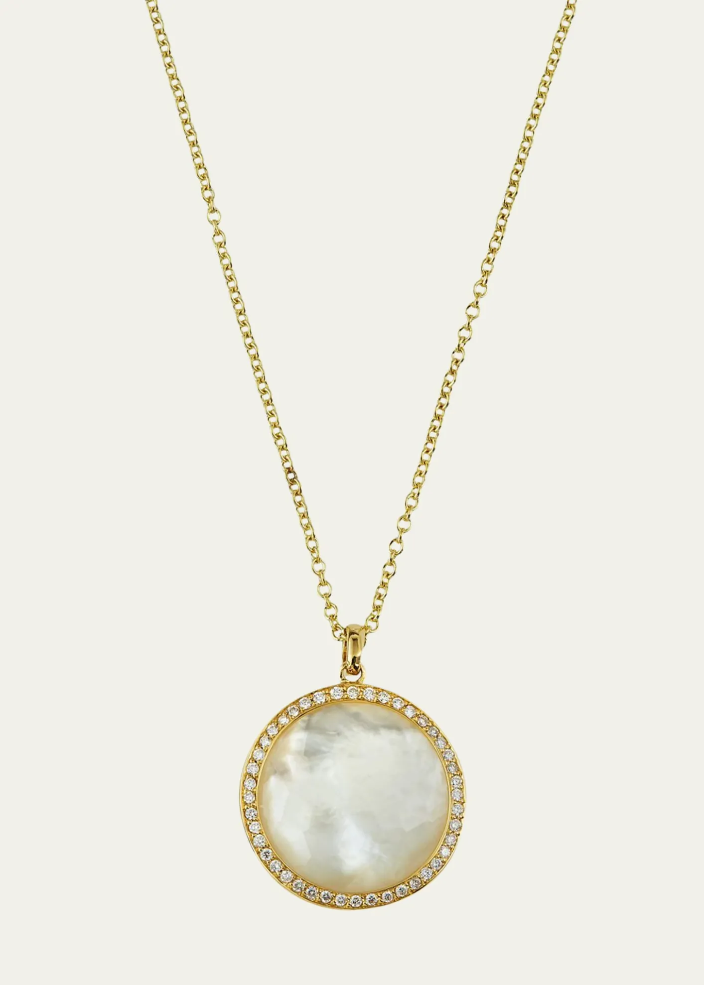 IppolitaMedium Pendant Necklace in 18K Gold with Diamonds
