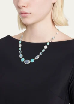 IppolitaMedium Stone Collar Necklace in Sterling Silver