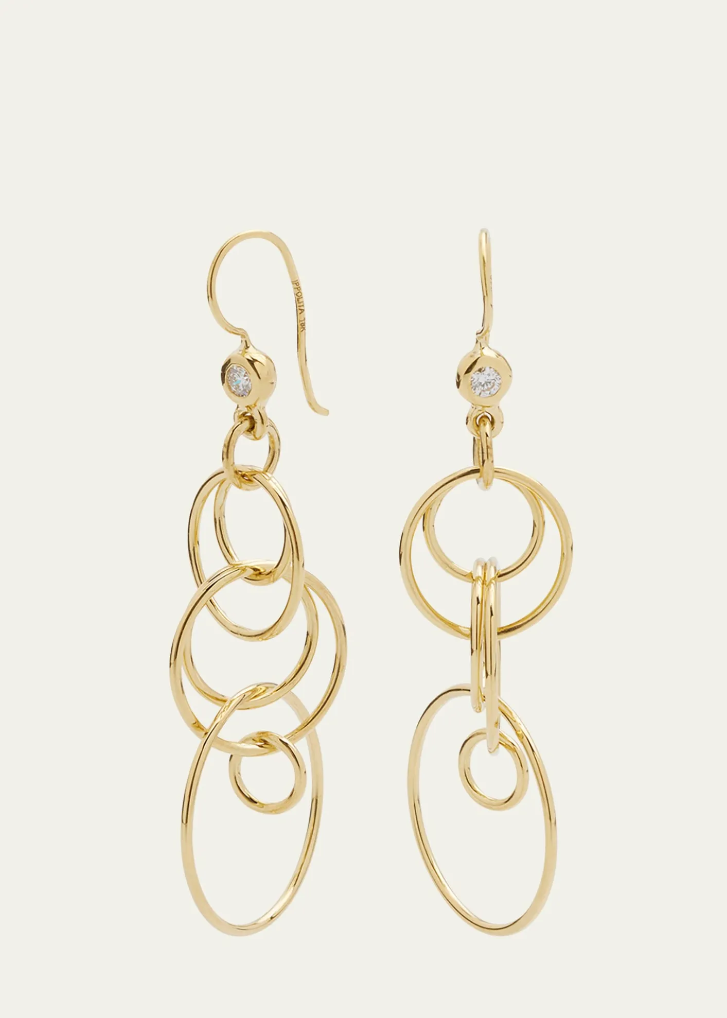 IppolitaMini Jet Set Earrings in 18K Gold